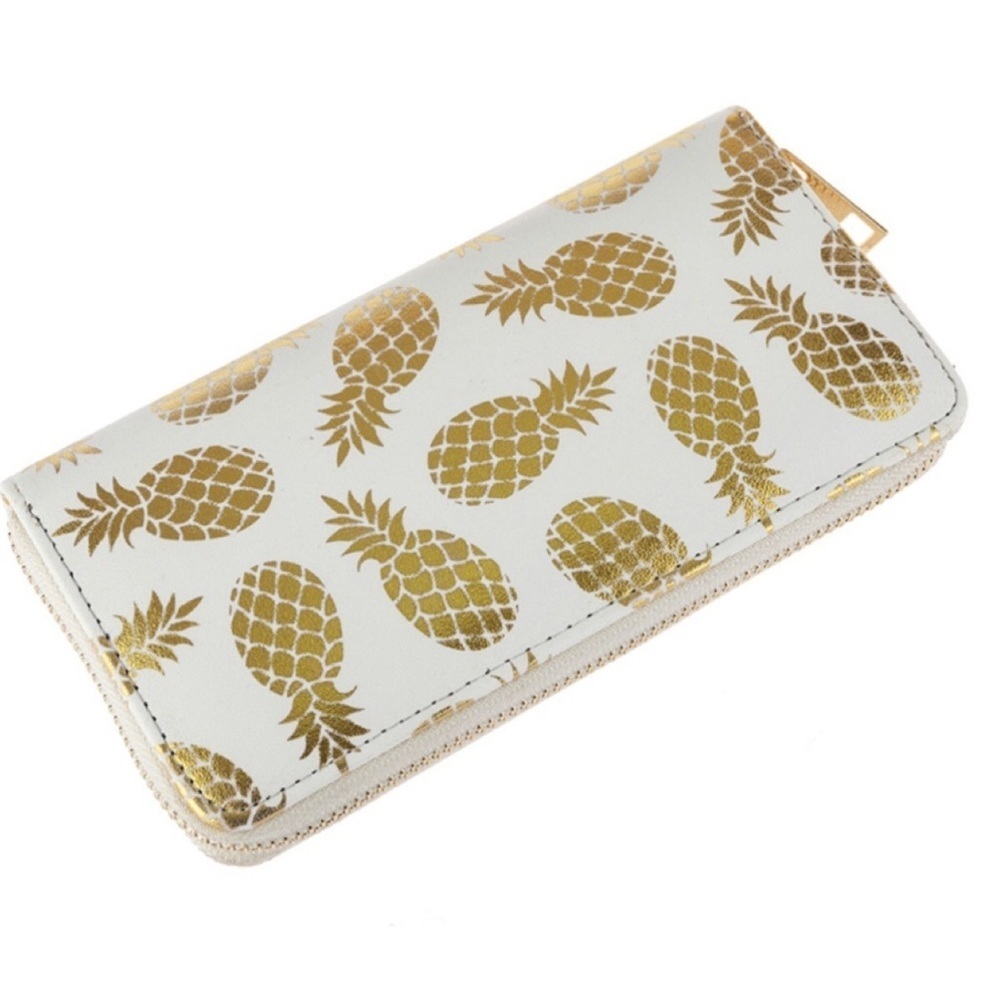 🎊HP🎊LAST ONE🆕White and gold pineapple wallet